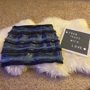 NWT Anthropologie HD in Paris Blue Mini Skirt Sz XSP